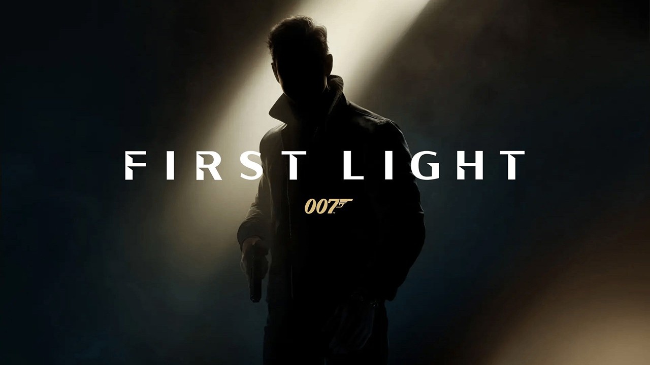 Young James Bond in a dimly lit training facility