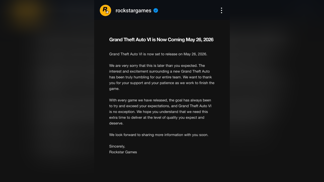 Rockstar Postpones GTA 6 Release to May 26, 2026: A Bittersweet Update for Fans